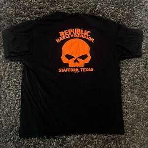 Harley-Davidson Black and Orange Long Sleeve Tee